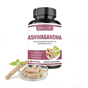Cápsulas de Extrato de Raiz de Ashwagandha para Apoio ao Sono, Aumento de Energia e Estresse, Vegano, Orgânico, Halal, Marca Privada - Product Image 1