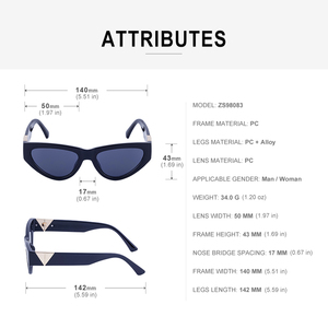 Partagas Groothandel Mode <span class=keywords><strong>Fancy</strong></span> Designer Custom Logo <span class=keywords><strong>Cat</strong></span> Eye Uv400 Bescherming Zonnebril Zonnebril Voor Dames Dames - Product Image 6
