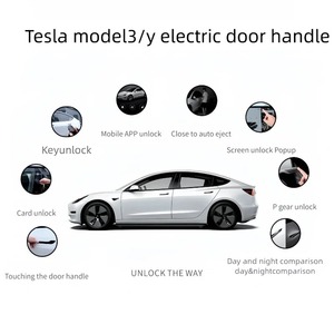 Nouvelle Poignée <span class=keywords><strong>de</strong></span> <span class=keywords><strong>Porte</strong></span> Sans Fil à Présentation Automatique 6ème Génération 2025 pour Tesla Model Y / 3 / 3 Highland / Y Juniper Colorée / Une Lumière LED - Product Image 6