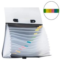 Organizador de archivos de acordeón de 13 bolsillos, carpeta de archivos con cubierta y Pestaña de color, carpeta de archivos expandible de tamaño legal con letras A4 portátil