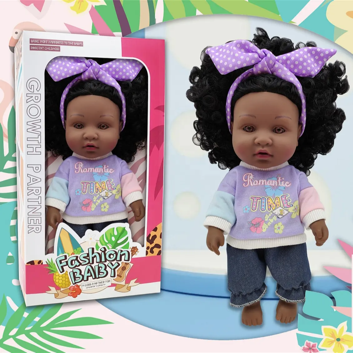 Kinderspiel zeug Bestes Geburtstags geschenk African Black Doll 14 Mädchen puppen für Kinder Voll vinyls ilikon Lockiges Haar