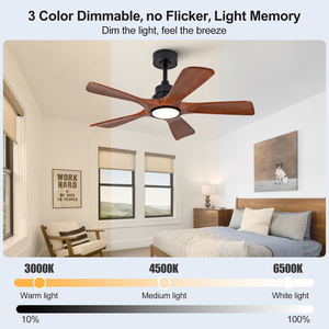 52 inch 3 lưỡi gỗ trong nhà LED quạt trần thiết kế mới quạt trần với ánh sáng điều khiển từ xa - Product Image 4