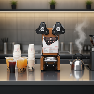 Scelleuse électrique entièrement automatique pour thé Boba Vevor, 500-650 tasses, contrôle numérique, panneau LCD, machine de scellage thermique - Product Image 2