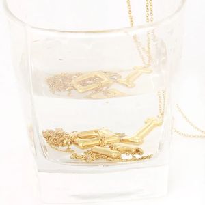 Wholesale Custom 18k Gold Plated Alphabet Charm Pendant Necklace Fashion Dainty Stainless Steel Bubble Letter <b>Initial</b> Necklace - Product Image 3