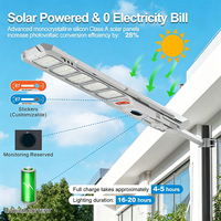 Lampadaire solaire tout-en-un avec poteau télescopique 5054 LED haute luminosité, étanche pour extérieur, jardin, parking, cour