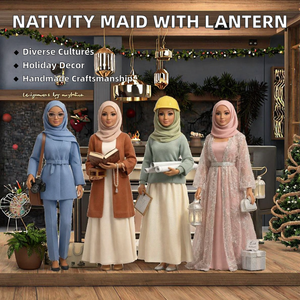 Figurines de crèche de Noël et lanternes décoratives pour décorations festives - Product Image 4