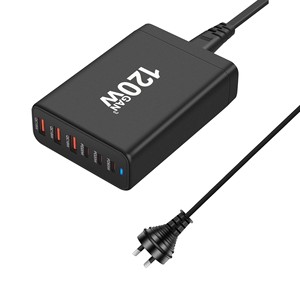 <span class=keywords><strong>Cargador</strong></span> de escritorio multifunción de 120W 3A3C con nitruro de galio y PD, con 6 puertos para carga directa de escritorio para <span class=keywords><strong>iPhone</strong></span> y Samsung - Product Image 4