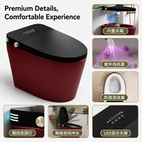 WC intelligent de luxe moderne de haute qualité avec réservoir intégré, bidet en céramique, siège chauffant et fonction basse pression d'eau