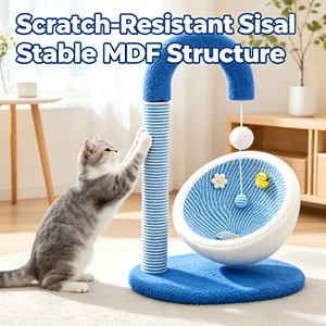 U Shaped Cat Tree With Cat Bed Integrated Sisal Scratching Post Hanging Ball Toy Indoor Cat Furniture For Kittens