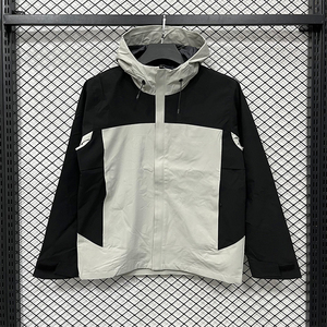 Veste coupe-vent personnalisée en gros, avec empiècements de couleur, imperméable, pour sports de plein air, avec impression de logo, pour la randonnée, le camping et la course à pied - Product Image 3