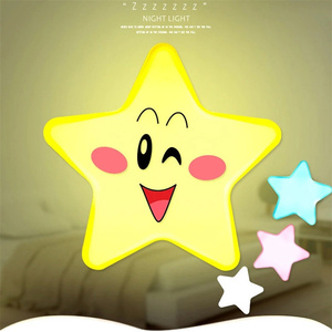 Led ánh sáng ban đêm hình dạng ngôi sao điều khiển từ xa ổ cắm đèn phòng ngủ trang trí nội thất cạnh giường ngủ Tường Đèn trẻ em trẻ em bé ngủ đêm đèn - Product Image 6