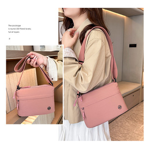 Customized LOGO High Quality Designer Fashion <b>Waterproof</b> Nylon Fabric Front <b>Drawstring</b> Pocket Minimalist Nylon Sling <b>Bag</b> - Product Image 5