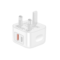Enchufe tipo C del Reino Unido, enchufe de 20W, cargador rápido USB C, cargador de pared, Compatible con iPhone 13 Pro/13 Mini/13 Pro Max, salida de CC OTP
