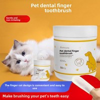 Guante Desechable para Cuidado Dental de Mascotas (Perros/Gatos), de Algodón Puro, Antibacterial, Antiinflamatorio, Blanquea los Dientes, Limpia la Higiene Bucal