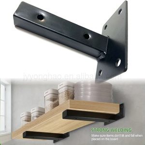 둥근 모서리가있는 헤비 듀티 선반 강한 용접 브래킷 벽걸이 형 지지대 | 내열 블랙 마감 - Product Image 5