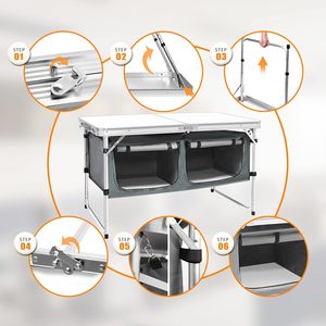 Usine de tables multifonctionnelles Vente en gros <span class=keywords><strong>Table</strong></span> multifonctionnelle pliante d'extérieur légère et portable pour le <span class=keywords><strong>camping</strong></span> et le pique-nique - Product Image 2