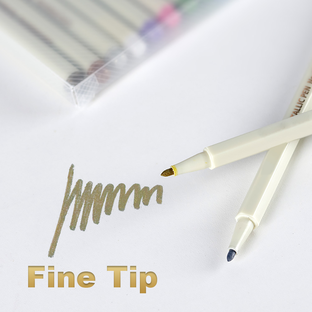 Бесплатный образец металлик маркер производитель изготовленным на заказ логосом 10 видов цветов металлик Цвет ручки металлические маркеры набор