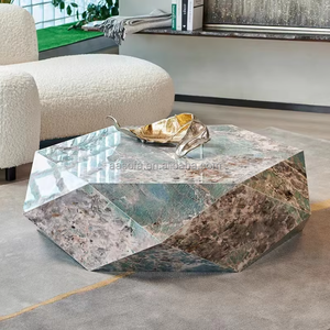 Mesa <span class=keywords><strong>de</strong></span> Centro Moderna <span class=keywords><strong>de</strong></span> <span class=keywords><strong>Piedra</strong></span> Sinterizada con Diseño Poligonal <span class=keywords><strong>de</strong></span> <span class=keywords><strong>Diamante</strong></span>, Estilo Italiano Normcore, para Sala <span class=keywords><strong>de</strong></span> Estar, Apartamento u Hotel - Product Image 4