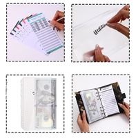Carnet de planification A6 à motif marbré, à feuilles mobiles, en cuir PU, pour budget et journal de dépenses, idéal pour l'export, en stock, cadeau