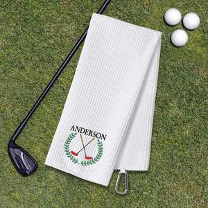 Serviette de golf personnalisée de qualité supérieure, monogrammée, en microfibre à motif gaufré, cadeau pour les enfants golfeurs - Product Image 3