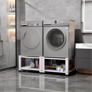 Meuble de rangement blanc <span class=keywords><strong>pour</strong></span> <span class=keywords><strong>machine</strong></span> <span class=keywords><strong>à</strong></span> <span class=keywords><strong>laver</strong></span>, <span class=keywords><strong>socle</strong></span> de buanderie <span class=keywords><strong>avec</strong></span> <span class=keywords><strong>tiroir</strong></span> de rangement <span class=keywords><strong>pour</strong></span> support de lave-linge et sèche-linge - Product Image 5