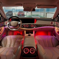 Kit de rétrofit pour Mercedes W222 2014-2020 : Éclairage d'ambiance LED dynamique et cache-haut-parleur de turbine rotative 4D pour grille d'aération