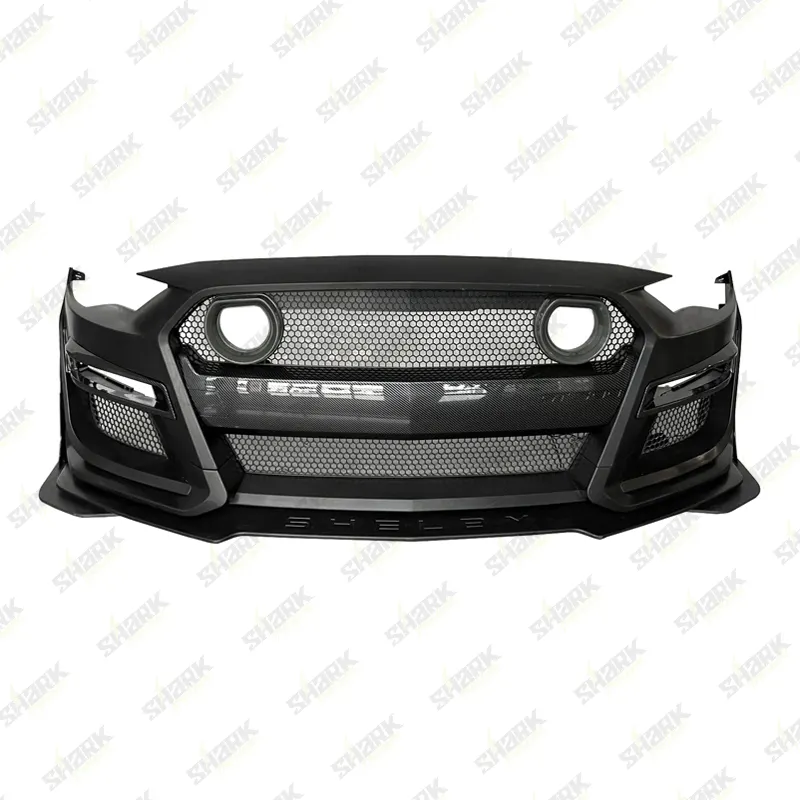 Front bumper for Ford Mustang 2018 to 2022 GT500 Style Body Kit with LED Grille Light Front Bump