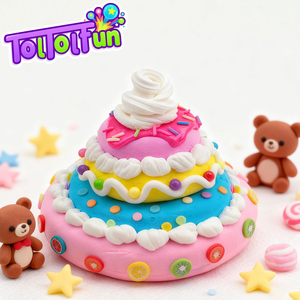 ชุดทำสไลม์คริสตัลยืดหยุ่น DIY ขายดี เป็นของขวัญวันอีสเตอร์สำหรับเด็ก ของเล่นรูปเค้ก ปลอดสารพิษและปลอดภัย ของเล่นงานฝีมือสำหรับเด็ก - Product Image 1