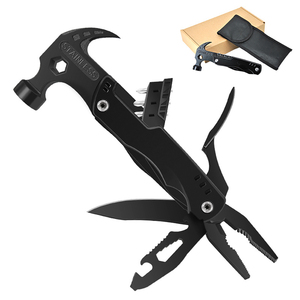 Outil multifonctionnel d'extérieur pour le camping, la survie et les situations d'urgence, marteau à griffes pliable en acier inoxydable multi-usages avec embout tournevis - Product Image 1