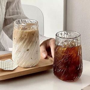 Tasse à café simple en verre borosilicate épais transparent à bords diagonaux, tasse en verre monocouche - Product Image 3