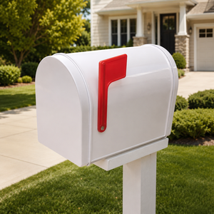 America Modern <strong>White</strong> Mailbox Outdoor Metal Waterproof Wall Mounted <strong>Letterbox</strong> - Product Image 2