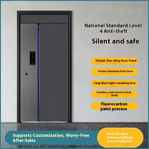 <span class=keywords><strong>Porte</strong></span> <span class=keywords><strong>d</strong></span>'<span class=keywords><strong>entrée</strong></span> intelligente moderne en acier, ouverture automatique, haute sécurité antivol pour villa, grand écran, intérieur facile, directement de l'usine <span class=keywords><strong>haut</strong></span> de gamme - Product Image 2