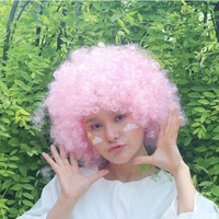 Wig Afro dan Badut Warna-warni Lucu untuk Perlengkapan Pesta Topeng