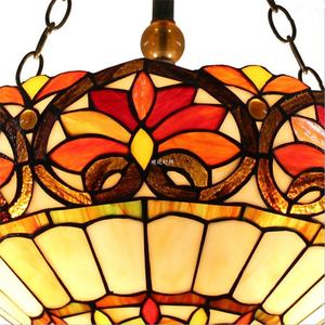 Lampe suspendue LED décorative en verre Tiffany de Chine, 16 pouces, rouge, avec 2 lumières, protection des yeux, pour petit bar ou éclairage de bureau - Product Image 2