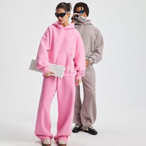 Ensemble sweat-shirt court et pantalon de survêtement ample en molleton pour femme FOXA - Product Image 5