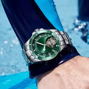 Relojes de Pulsera de Lujo para Hombre con Esfera de Color y Logotipo, Reloj Automático de <span class=keywords><strong>Acero</strong></span> Inoxidable, Relojes Mecánicos Modernos y Ejecutivos para Hombre - Product Image 4