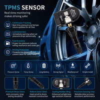 Capteur TPMS Autel en caoutchouc noir, outils de réparation de pneus, capteur de pression des pneus Maxi-TPMS Pad 315 MHz programmable MX-Sensor