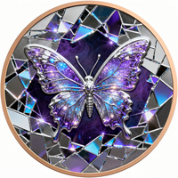 Pièce commémorative en cuivre ultra haute définition, 1 Troy oz, 999 pur, avec motif papillon Morpho Antonis coloré sur mesure