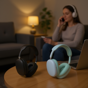 P 2202 <b>Wireless</b> Headphone Bluetooth 5.3 Super Bass Over Ear Headset With <b>Mic</b> For Music And Calls - Product Image 2