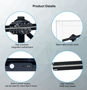 Mới nhất máy tính để bàn có thể sạc lại pin được xây dựng trong LED 3D Hologram Fan chiếu cho hành động phim hoạt hình figurine hiển thị - Product Image 5