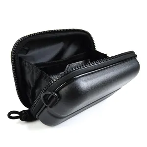 Custom Logo EVA Bag Black Leather Waterproof EVA Cosmetic Bag Portable Hard Shell EVA Cosmetic Storage Case With Handle