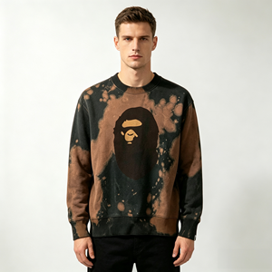 Sudadera de punto con efecto Space Dye para hombre, con logo personalizado, cuello redondo, estilo jersey, para invierno, estilo urbano. - Product Image 1