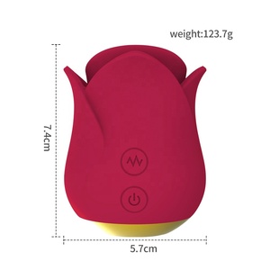 Vibrateur clitoridien Rose Tulip, mini masseur clitoridien puissant, jouets sexuels oraux, pinces pour les mamelons, stimulateur clitoridien léchant la langue pour femme - Product Image 6
