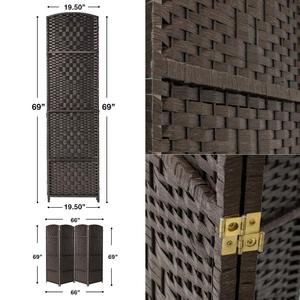สีดำกลางแจ้งในร่มพับ6แผงที่ถอดออกได้ Divider - Product Image 5