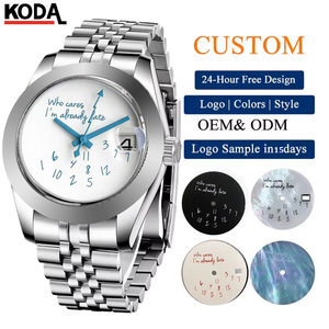 Qui s'en soucie, <span class=keywords><strong>je</strong></span> suis déjà en retard ! Montre automatique de luxe classique pour homme NH35, bracelet en acier inoxydable, logo personnalisé. - Product Image 1