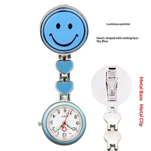 Montre de poche en quartz luminescent pour infirmière, médecin, hôpital, avec cadran souriant et bracelet en métal moulé sous pression - Product Image 2