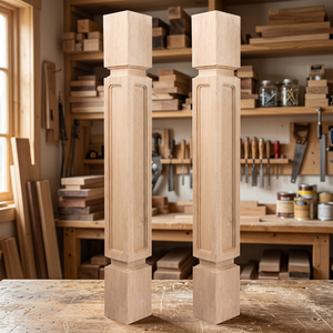 EFS EFS-A-186 Pilares de Madera Maciza, Balaustre de Lujo para Escaleras Tradicionales, Columna Grande Decorativa Tallada, Poste de Escalera Romano, Pasamanos - Product Image 3