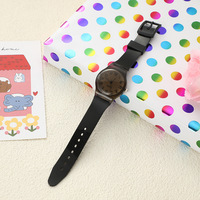 Montre pour étudiants de couleur bonbon, boîtier en alliage de zinc écologique, cadran de 32 mm, bracelet en plastique transparent, logo personnalisé, montres pour étudiants