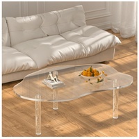 Table basse/console en acrylique en forme de nuage irrégulier - Meuble de salon moderne transparent pour hôtel et chambre à coucher
