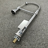 Robinet de cuisine monocommande à eau froide, à poser sur plan, avec douchette extractible, finition chromée, pour évier